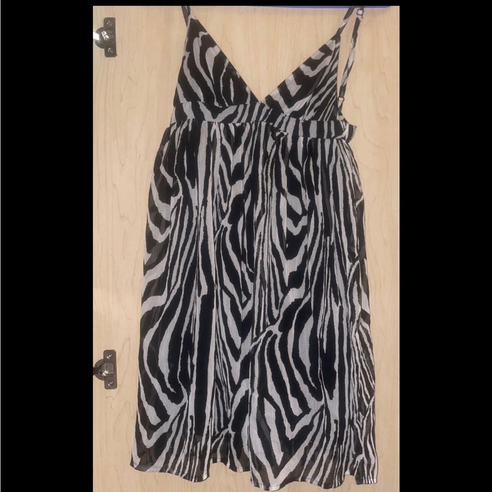 H&M zebra print babydoll dress /mini dress